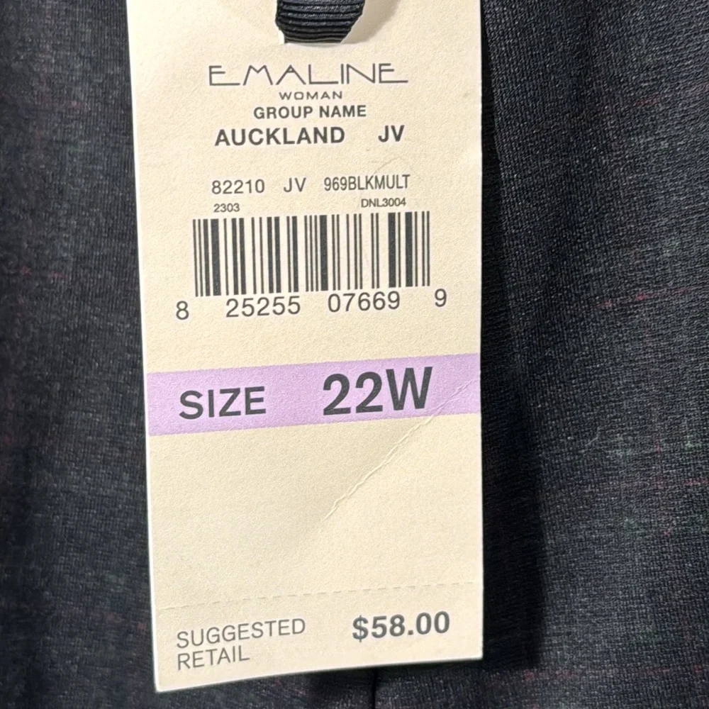 Emaline Pants Pull On Checked Straight Leg Stretch in Size 22W NWT - Picture 14 of 15